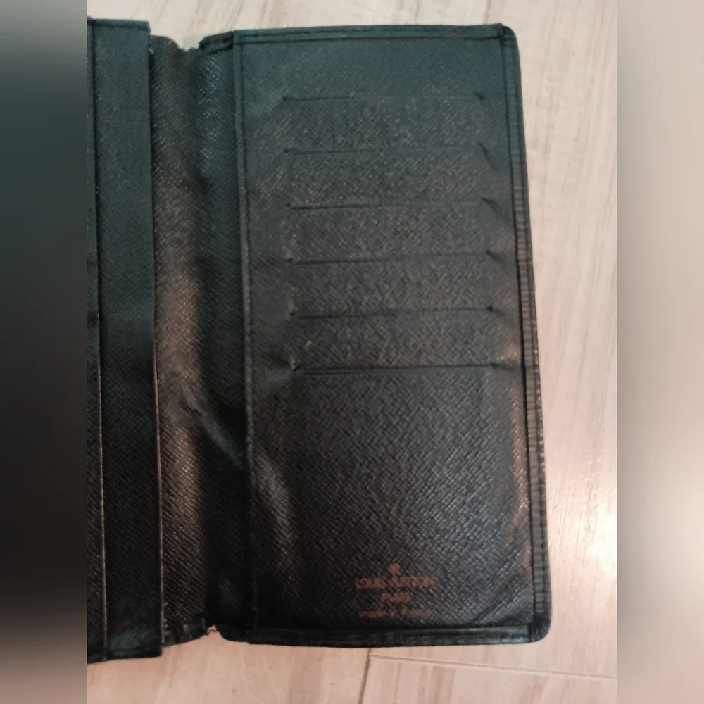Louis Vuitton Epi Black Long Bifold Wallet/ check book